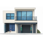 House with balcony and garage