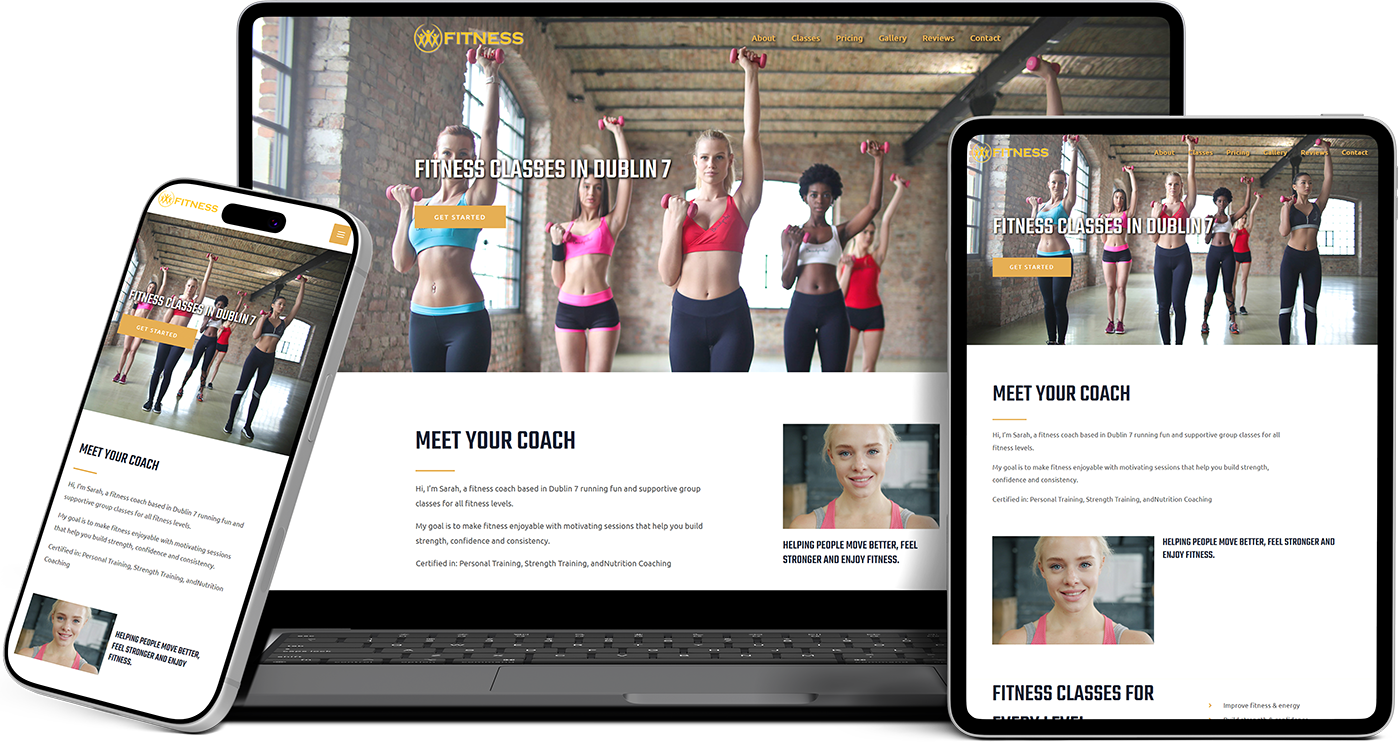 fitness website showcase