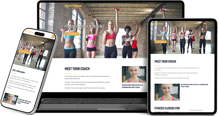 fitness website showcase